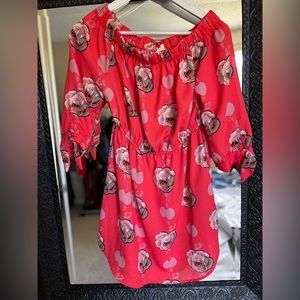 Big flower floral Mini s/m summer dress with off the shoulders. Worn once